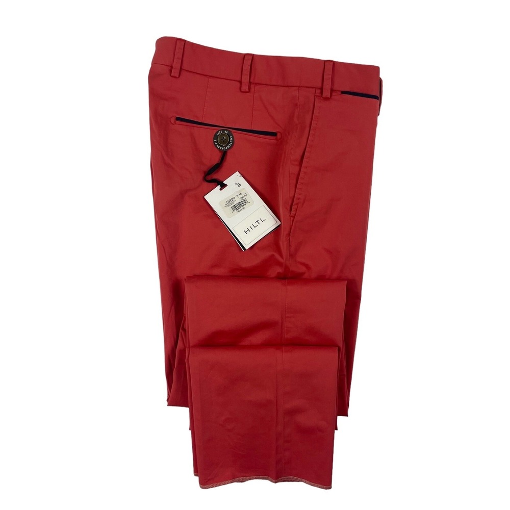 Hiltl Red Cotton Mens Current‎ Peaker Trouser Size 32XUnfinished NWT 245$